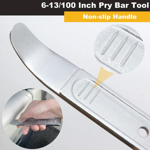 Non-slip handle of 4140 Pry Tool Kit For Car Trim Removal, close-up of aircraft-grade steel, used for door panel removal