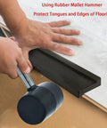 NAACOO black tapping block for vinyl plank flooring being tapped with a rubber mallet