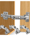 Beefy Heavy Duty Rotating Concealed Cabinet Hinges 4 Pack 175 Degree Hydraulic Soft Close Adjustable Mounting on wood cabinet