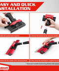 Installation steps for Drywall Skimming Blade Handle Adapter with quick release design and pro grade multi angle adjustment.