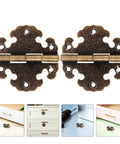 Old School Vintage Zinc Alloy Cabinet Door Hinges 2 Pack, Smooth Operation, Retro Metal Hinges for Wooden Wardrobes, Classic Decorative Hardware
