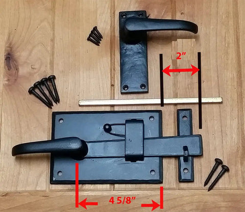 Heavy Duty Gate Latch With Lever For Gates And Doors Black Forged Iron Right Hand Rustic Gate Hardware Dual Sided Operation