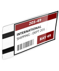 Heavy Duty Magnetic Pallet Rack Sign Holder displaying a clear vinyl label sleeve for shipping department, 3.5 by 5.5 inches.