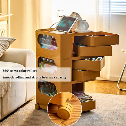 Make Your Space Pop With This Hella Sturdy Multipurpose Utility Storage Cart Featuring Smooth 360 Rotating Abs Plastic Wheels For Bedroom And Living Room Flex, showcasing a rolling cart with drawers and ABS wheels.