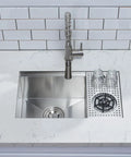 Undermount Bar Sink For Small Kitchens 10 By 18 Inch Gunmetal Black Stainless Steel Wet Prep Sink installed in kitchen counter