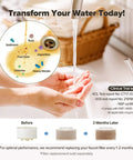 Bathroom Sink Faucet Water Filter With Vitamin C Gel Stops Chlorine And Heavy Metals NSF Certified Softens Hard Water hands washing