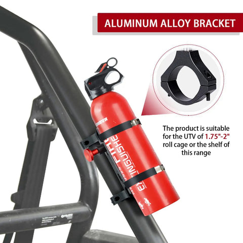 Adjustable Roll Bar Fire Extinguisher Mount For 1.75 To 2 Inch Cages, Rugged UTV ATV Bracket With Quick Release, Aluminum Alloy Holder