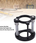 Aluminum Router Lift Base With Two Jaw Clamping Manual Lifting System And Crank Handle For 64-66mm Trimming Slotting And Chamfering Woodworking Project Setup Rustproof Stainless Steel Support Rod For Smooth Durable Heavy Duty Performance, black aluminum alloy body