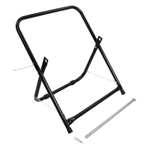 Heavy Duty Wire Spool Rack And Cable Caddy In Black No Fuss Durable Steel Spool Holder frame shown with silver rod attachment