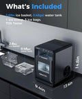 Chewable Nugget Ice Maker Countertop 44 Lbs Per Day Pebble Sonic Ice Machine with accessories on kitchen countertop
