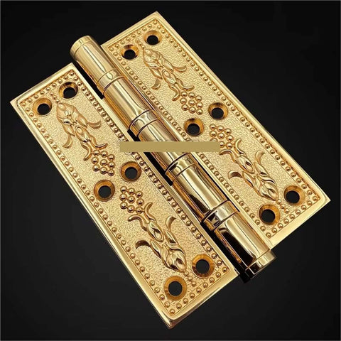 Heavy Duty Solid Brass Door Hinges 4 Inch Or 5 Inch Thick 4mm Wood Gate Bearing Silent With Screws Black Bronze Finish European Style