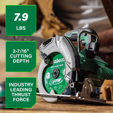 36V Cordless 7-1/4 Inch Circular Saw With Torque Boost Technology For Higher Power And Torque, Visible Cutting Depth Indicator