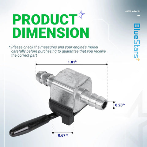 Inline Fuel Shut Off Valve Kit For Lawn Mower One Quarter Inch Fuel Line Heavy Duty Gas Diesel Petcock 180 Degree Ball Valve Replaces Scag 48568 Oregon 07 403 Includes Valve Fuel Line Clamps