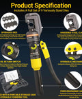 10 Ton Hydraulic Crimping Tool Kit with 8 Dies, clamp, switch, and storage case for 12 AWG to 2/0 AWG cables and wire rope.