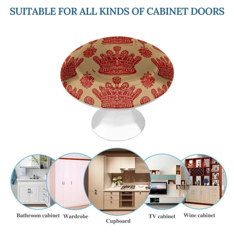 Slick Round Stainless Steel Cabinet Knobs With Screws 2 Pack Red Crown Drawer Pull Handles for versatile cabinet use