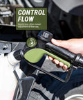 Control flow nozzle of No Sweat Electric Drum Pump for 55 Gallon Drums with 110V Plug and 7.1 GPM Flow Rate.