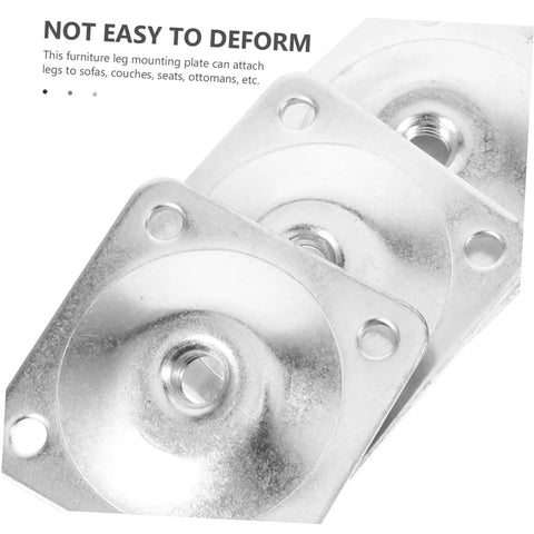 Heavy Duty Iron Table Leg Brackets Four Pack For Sofa Couch And Ottoman Replacement Mounting Plates Pre Drilled For Easy Swap Furniture Repair Kits