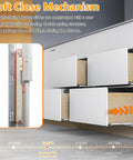 Soft Close Bottom Mount Drawer Slides 9 Inch with Copper Hydraulic Buffer for Cabinets, shown in kitchen installation