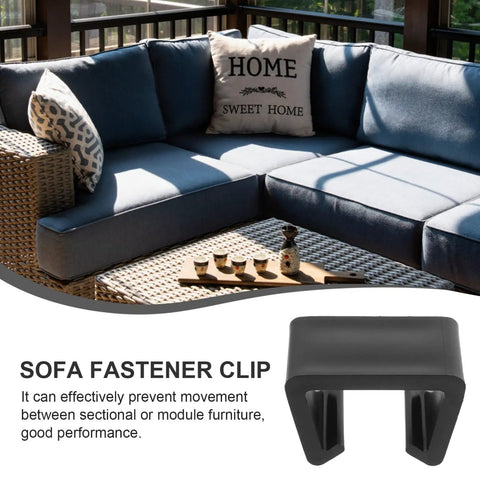 Ganazono 12 Pieces Sectional Sofa Clips Fasteners For Outdoor Rattan Furniture with blue cushions and fastener detail