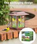 Solar Bird Feeder And Lantern For Outdoors Chew Proof Metal Feeder With Big Two And A Half Pound Seed Capacity Easy Fill Hangin Bird Feeder