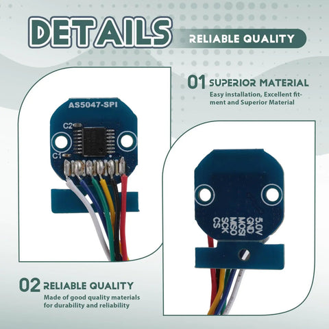 Hardcore No Nonsense High Speed BLDC Angle Encoder 14 Bit Precision Magnetic Rotary Position Sensor front and back views