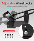 Beefed Up Universal Motorcycle Wheel Chock And Front Wheel Stand For Trailers 1800 Pound Capacity Adjustable Wheel Locks