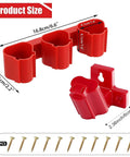 Milwaukee M12 Battery And Tool Holder Wall Mount Rack 2 In 1 Storage dimensions showing tool slots and screws