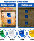 Beekeeping Bee Hive Entrance Gates Eight Pack Open And Close Entrance Reducers Blue Beehive Ventilation Window Disk Gate