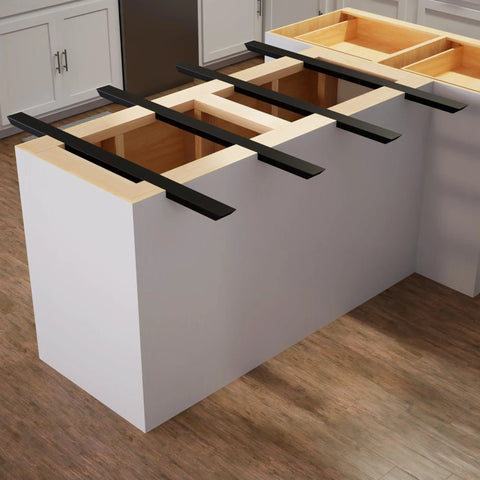 Heavy Duty 42 Inch Double Sided Kitchen Island Countertop Bracket Built From Ribbed Aluminum For Real Tough Strength And Easy DIY Projects Industrial Style Mounting Bracket For Concrete Wood And Stone Surfaces on kitchen island frame
