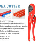 Heavy Duty PEX Clamp Cinch Tool for Three Eighths Inch To One Inch Stainless Steel Clamps Meets ASTM F2098 with Pipe Cutter