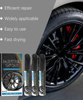 Slick Car Scratch Repair Pen Set For Fast Silver Touch Up Paint And Quick Clear Coat Markers, black paint pens and wheel.