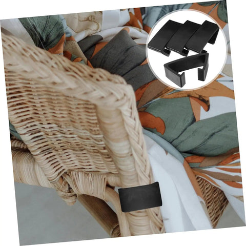 4 Pack Outdoor Wicker Sofa Connector Clips For Sectional Chairs Rattan Furniture Fasteners Skid Design Cushion Support on chair
