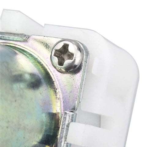 Close-up of Toilet Flush Valve Solenoid Assembly for Infrared Sensor Flusher showing metal screw detail and white housing