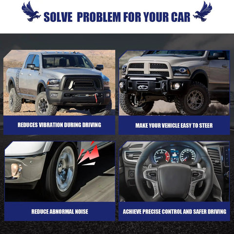 Two Piece Beefy Steering Tie Rod End Bellows Boot Kit for Ram 1500 2013 2014 2015 2016 2017 2018 improving vehicle control