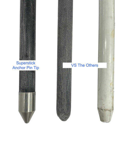Comparison of Beefy Shallow Water Anchor Pin Five Eighth Inch By Seven Foot With Stainless Steel Spike Tip and other pins