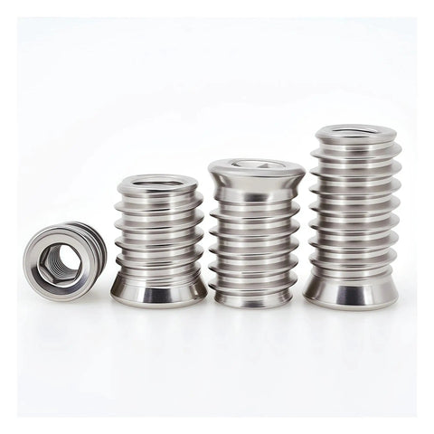 5/10/20 Pack Stainless Steel Hex Socket Threaded Inserts M4 To M10 For Wood Furniture Assembly, Beefy Rust Resistant And Corrosion Proof E Nut, Easy To Drive With An Allen Wrench displayed.