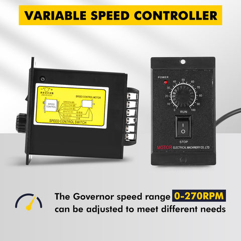 Variable speed controller for Heavy Duty 250W AC Gear Reducer Motor With Gearbox And Bracket, Adjustable 0 To 270 RPM