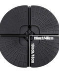 Top view of Fan Shaped Self Filled Umbrella Base Set Of Four For Cantilever Offset Umbrellas Water Or Sand Fill in black HDPE and steel.