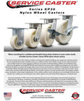 Pro Grade Kingpinless Nylon Swivel Top Plate Caster Built As A Heavy Duty Workhorse Handling 1250 Lbs Like A Dream Featuring Eight Inch White Wheels That Roll Nice