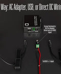 Plug And Play Open SFP Slot DIN Rail Gigabit Ethernet Switch With power supply options: AC, USB, or direct DC.