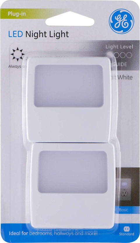 Always On LED Night Light Plug In Wall For Bedroom Nursery Bathroom Hallway Compact Low Key Soft Glow Energy Efficient UL Listed 2 Pack