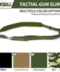 Quick Adjust 2 Point Rifle Sling With HK Hook Padded Shoulder Pad Hands Free Carry For Rifle Shotgun Crossbow Easy Quick Release Buckle Outdoor Hunting Gear Army Green shown in Army Green with multiple color options.