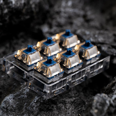 Astrolink Magnetic Switches for HE Gaming Keyboard With Rapid Trigger 36gf Initial Force on a transparent tray