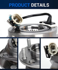 Close-up of Front Wheel Bearing Hub Assembly 513087 For Buick Century LeSabre and more with ABS, 5 lugs, metal construction