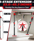 Heavy Duty Cabinet Jacks Third Hand Tool Set With Adjustable Support Poles From 23.6 Inches To 45.3 Inches in cabinet installation use.