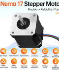 0.9 Degree Nema 17 Stepper Motor 2 Phase Beefy High Torque 0.42 Nm Bipolar 3.0 Ohm 1.3 A 47 mm Body With 4 Wire Cable 1 M
