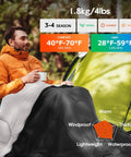 Oversized 4 Season Sleeping Bag For Adults And Big And Tall Campers Boxy Fit 86 Point 6 By 32 Point 3 Inch in camping scene