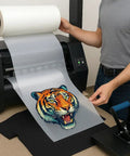 DTF Transfer Film Roll Hot Peel 24x328ft Clear PET Heat Transfer Paper For Direct-To-Film Printing on tiger graphic T-shirt