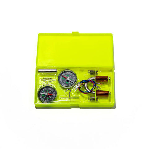 Hands On Electromagnetism Kit For Classroom And Home Learning Explore Magnetic Fields And Faradays Law With U Magnet Coils Compasses And Full Accessory Set in yellow box.