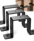 Beefy 4x4 Fence Post Brackets Set For Decks And Gazebos, 2mm Thick Steel Mounting Ties For 4x4 Wood Posts, Quick Beam Attachment, Black Finish For Long Lasting Durability